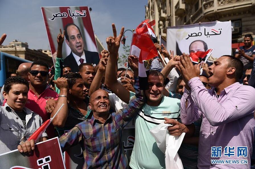 埃及民众举行集会支持总统塞西